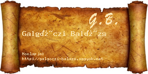 Galgóczi Balázs névjegykártya