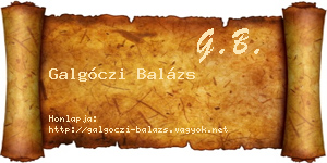 Galgóczi Balázs névjegykártya